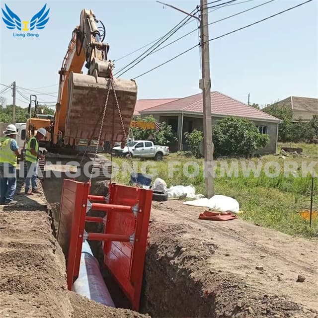 Caixa de valas de aço de alta qualidade usada na escavação de valas